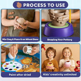 Kids Pottery Wheel Battery Operated Pottery Making Machine Painting Kit