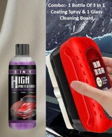 Combo - 1 Bottle Of 3 In 1 Coating Spray & 1 Glass Cleaning Board